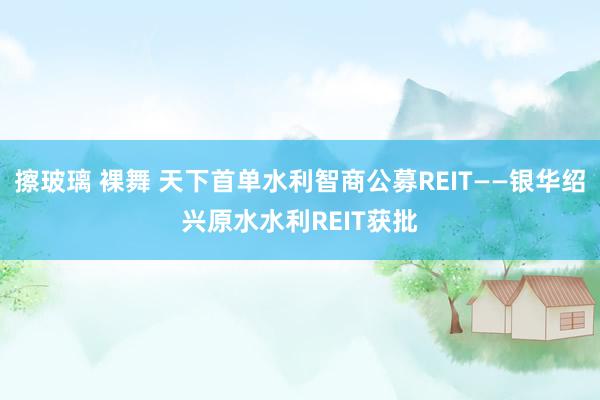 擦玻璃 裸舞 天下首单水利智商公募REIT——银华绍兴原水水利REIT获批