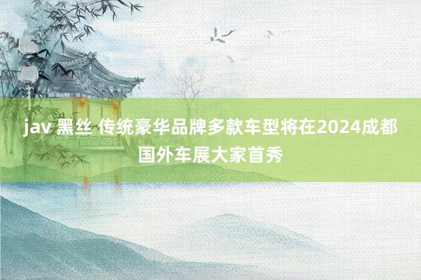 jav 黑丝 传统豪华品牌多款车型将在2024成都国外车展大家首秀