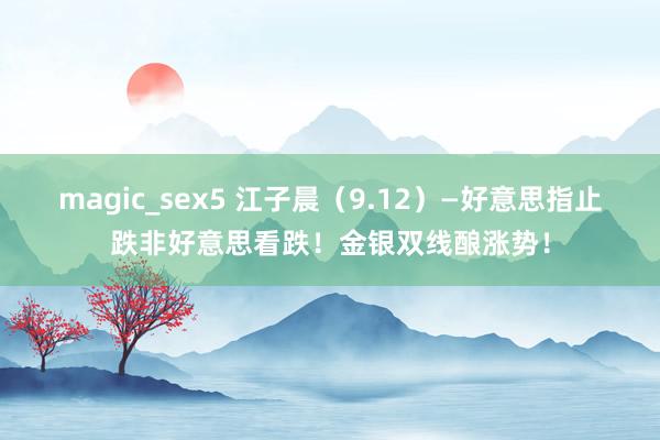 magic_sex5 江子晨（9.12）—好意思指止跌非好意思看跌！金银双线酿涨势！