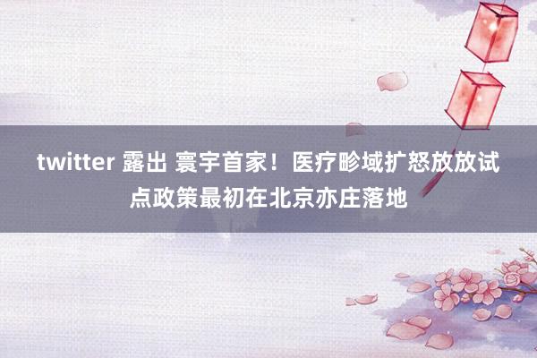 twitter 露出 寰宇首家！医疗畛域扩怒放放试点政策最初在北京亦庄落地