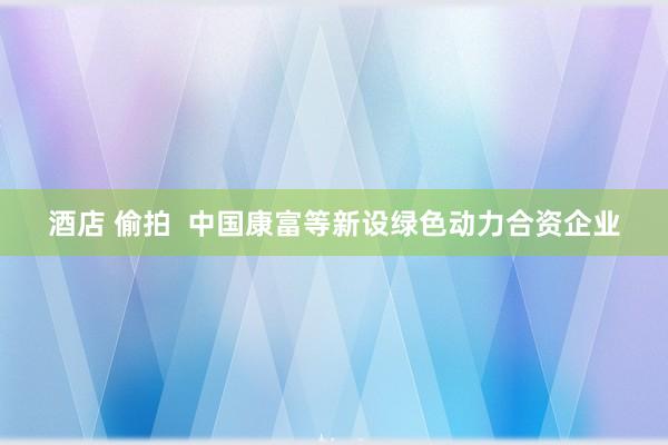 酒店 偷拍  中国康富等新设绿色动力合资企业