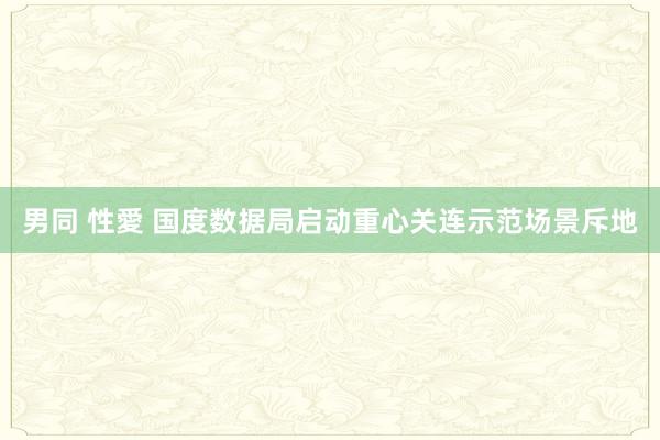 男同 性愛 国度数据局启动重心关连示范场景斥地