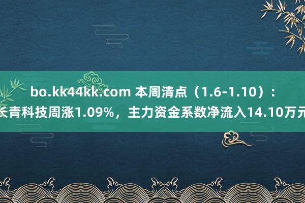 bo.kk44kk.com 本周清点（1.6-1.10）：长青科技周涨1.09%，主力资金系数净流入14.10万元