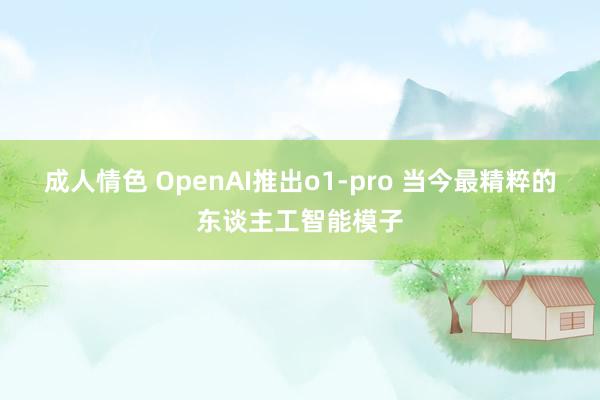 成人情色 OpenAI推出o1-pro 当今最精粹的东谈主工智能模子